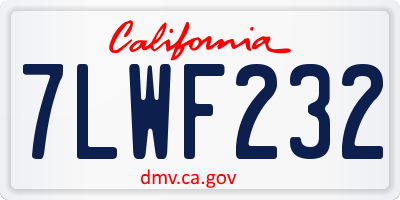 CA license plate 7LWF232