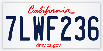 CA license plate 7LWF236
