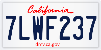 CA license plate 7LWF237