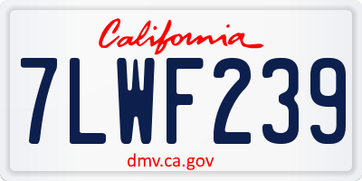 CA license plate 7LWF239
