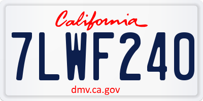 CA license plate 7LWF240