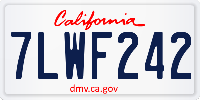 CA license plate 7LWF242