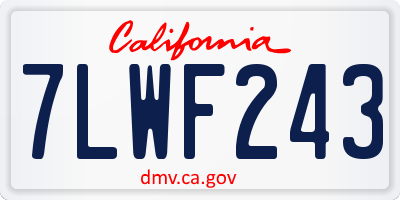 CA license plate 7LWF243