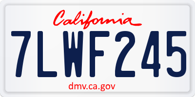 CA license plate 7LWF245