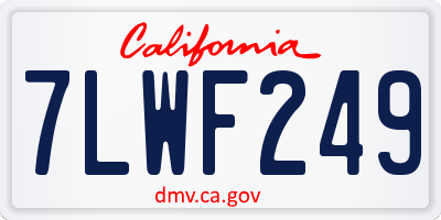 CA license plate 7LWF249