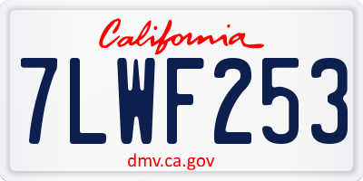 CA license plate 7LWF253