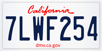 CA license plate 7LWF254