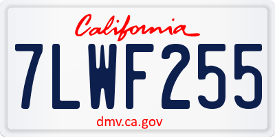 CA license plate 7LWF255