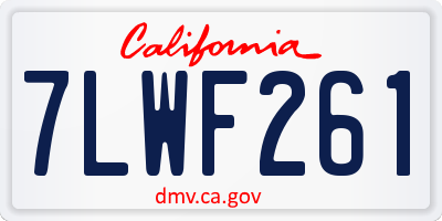 CA license plate 7LWF261