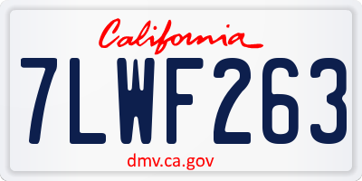 CA license plate 7LWF263