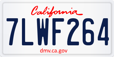 CA license plate 7LWF264