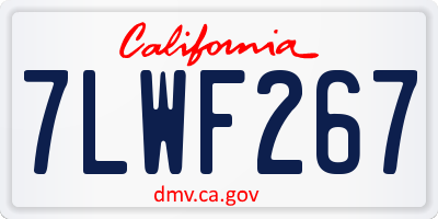 CA license plate 7LWF267