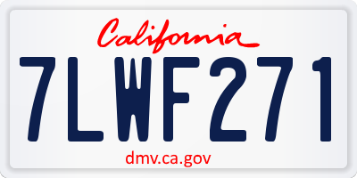 CA license plate 7LWF271