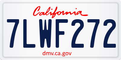 CA license plate 7LWF272