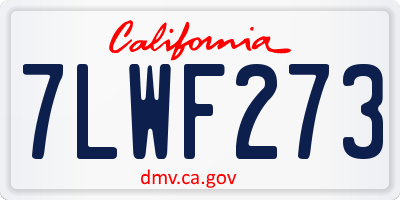 CA license plate 7LWF273