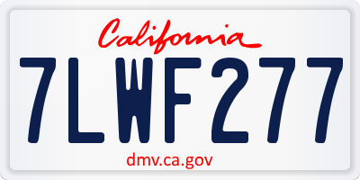 CA license plate 7LWF277