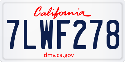 CA license plate 7LWF278