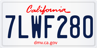 CA license plate 7LWF280