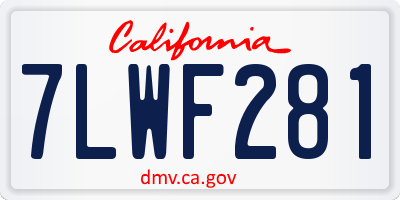 CA license plate 7LWF281