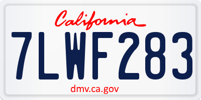 CA license plate 7LWF283