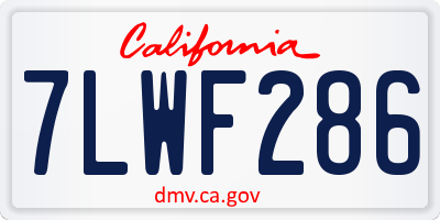 CA license plate 7LWF286