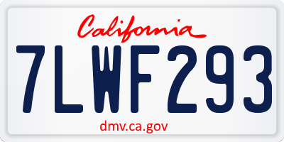 CA license plate 7LWF293