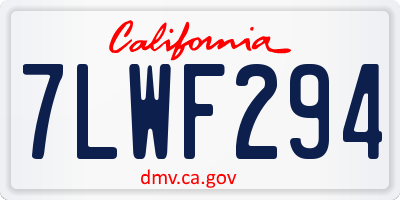 CA license plate 7LWF294
