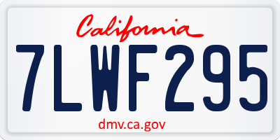 CA license plate 7LWF295