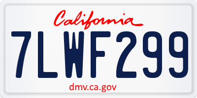 CA license plate 7LWF299