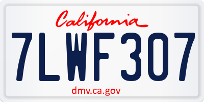CA license plate 7LWF307