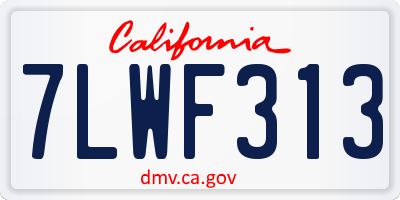 CA license plate 7LWF313