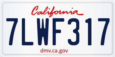 CA license plate 7LWF317