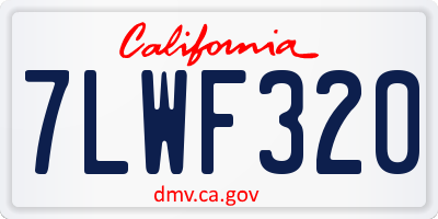 CA license plate 7LWF320