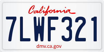 CA license plate 7LWF321