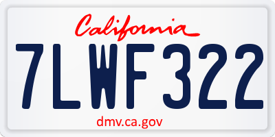 CA license plate 7LWF322