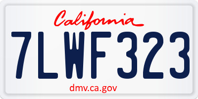 CA license plate 7LWF323