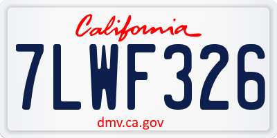 CA license plate 7LWF326