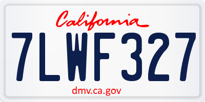 CA license plate 7LWF327