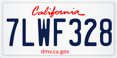 CA license plate 7LWF328