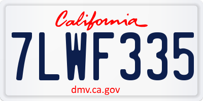 CA license plate 7LWF335