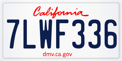 CA license plate 7LWF336
