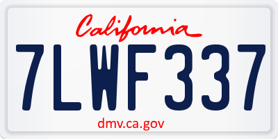 CA license plate 7LWF337