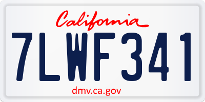 CA license plate 7LWF341