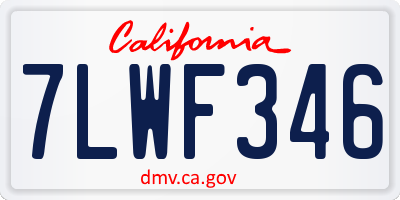 CA license plate 7LWF346