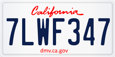 CA license plate 7LWF347