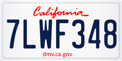 CA license plate 7LWF348