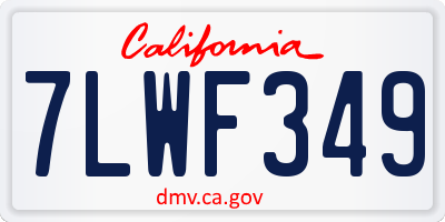 CA license plate 7LWF349