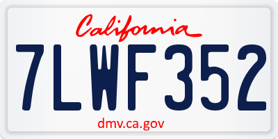CA license plate 7LWF352