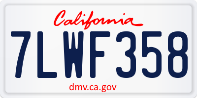 CA license plate 7LWF358