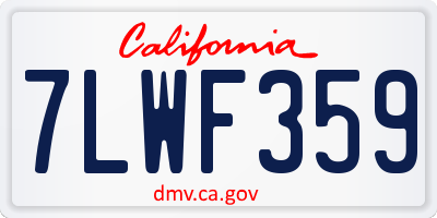 CA license plate 7LWF359